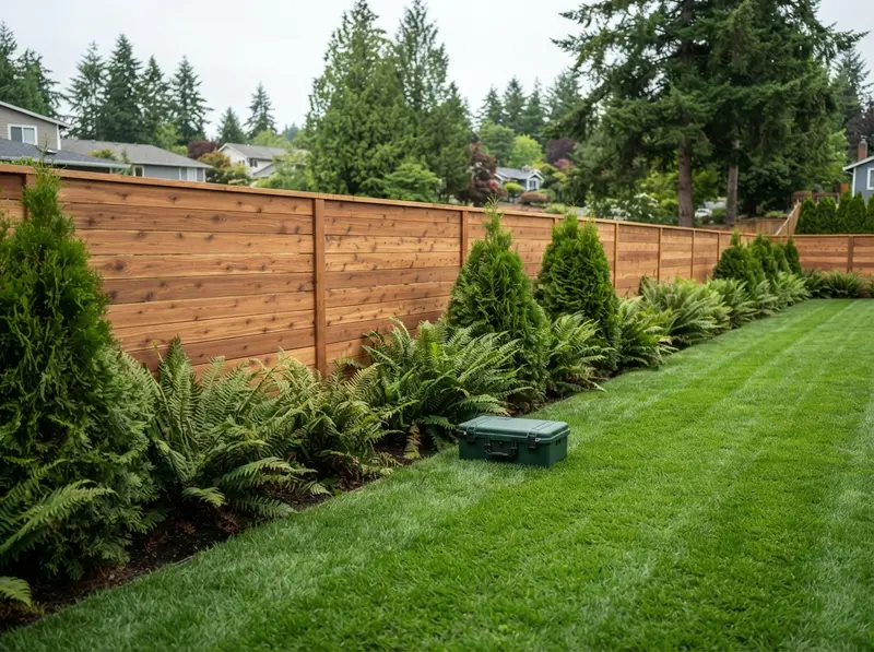 New cedar fence installation in Sammamish New cedar fence installation in Sammamish