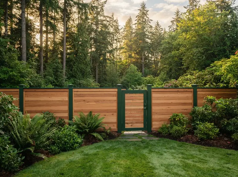Modern privacy fence installation in Sammamish