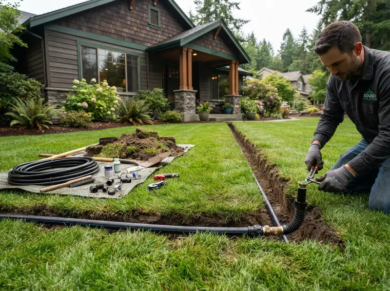 Professional irrigation system installation